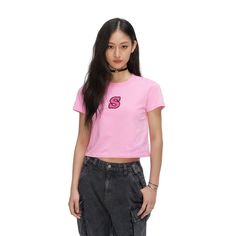 SMFK Skinny Model Pink Tight T-shirt Size Chart (CM) Shoulder Chest Length XS 35 78 44 S 36 82 45.5 M 37 86 47 L 38 90 48.5 Material: 100% Cotton Tight T Shirt, Tee Shop, Tights, Size Chart, T Shirt, Pink