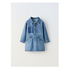 Long sleeved shirtdress. Front snap button closure. Front pockets and patch pockets at chest and back. Elasticized waistband. Zara Denim Dress, Beauty Sale, Dress With Pockets, Shirt Collar, Snap Button, Denim Dress, Patch Pocket, Bags Women, Dress Skirt