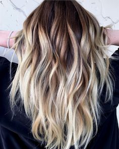 High Contrast Blonde Balayage - Behindthechair.com #OmbreHairBlonde Blonde Lowlights, Brown Ombre Hair, Ombre Hair Blonde, Balayage Blonde, Brown Hair With Blonde Highlights, Pinterest Hair, Balayage Hair Blonde, Short Hair Balayage, Penteado Cabelo Curto