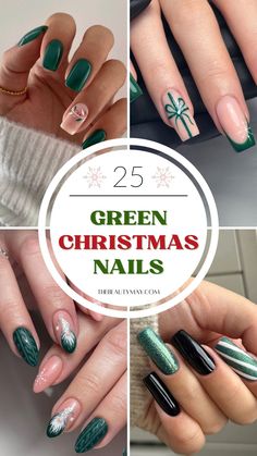 If you’re ready to get festive this season, green Christmas nails are the perfect choice to elevate your holiday style. From lush emerald to glittery pine, green winter nails bring warmth and elegance to any look, celebrating the classic colors of the season. In this post, we’ll share a collection of 25 green Christmas nail designs to help you achieve the perfect festive manicure! Simple Xmas Nails Green, Festive Nails Christmas Green, Christmas Nails Matte Green, Square Green Christmas Nails, Green Christmas Nails With Bow, Green Nails With Christmas Tree, Green Holiday Nails Almond, Christmas Nails 2024 Almond, One Color Christmas Nails