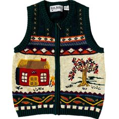 Vintage Nwt Gina Peters Knitted Full Zip Sweater Vest Granny Cottage Core Size Petite Small Womans Vest, Granny Cottage, Vest Knitted, Petite Knit, Crew Neck Cardigan, Boxy Sweater, Sweater Vest Women, Poncho Style, Madewell Sweater