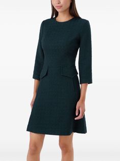 Find JANE Tessa Tailored Dress on Editorialist. green stretch-wool textured finish rear zip fastening crew neck long sleeves two side flap pockets straight hem above-knee length Wool Textures, Tailored Dress, Above Knee, Knee Length Dress, Green Dress, Knee Length, Top Brands, Cocktail Dress, Long Sleeves