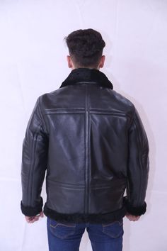 Product Specifications: External: Real Leather Internal: Soft Shearling Lining Collar: Shirt Style Collar Front: Zipper Fastening Cuffs: Zipper Cuffs Waist: Belted Pockets: Two Outside And Two Inside Classic Fitted Shearling Leather Jacket, Fitted Shearling Leather Jacket, Fitted Long Sleeve Shearling Leather Jacket, Classic Winter Leather Jacket With Faux Fur Lining, Classic Leather Jacket With Faux Fur Lining For Winter, Fitted Black Sheepskin Fur Coat, Classic Fitted Leather Jacket With Faux Fur Lining, Black Aviator Leather Jacket With Padded Collar, Fitted Black Sheepskin Leather Jacket