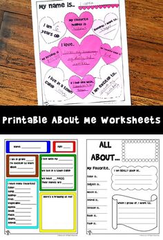 the printable worksheet is displayed on top of a wooden table with other items