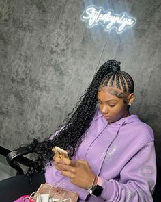 Bohemian Braided Ponytail, Braided Ponytail With Bangs, Ponytail With Bangs Hairstyles, Edges Styles, Ponytail With Bangs, Girl Grillz, Black Kids Braids Hairstyles