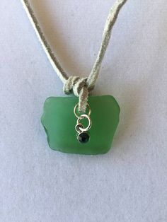 Green sea glass found on the beautiful beaches of Cape Cod handcrafted into a necklace.  One of a kind gift for all occasions Charm Necklaces, Cape Cod, Chain Styles, Beautiful Beaches, Sea Glass