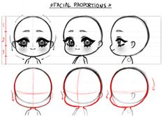 how to draw an anime character's face with different facial expressions and headgear