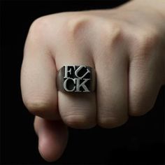 FUCK ring 925 Silver fuck you rings SSJ218 925 Silver