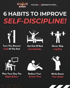 a poster with instructions on how to improve self - discipline