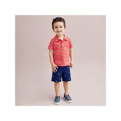 Your summer-loving guy will love this classic polo and shorts set from Carter's. Click on the BABY PRODUCTS & CLOTHES GUIDE to find everything you need to keep your baby healthy and happy!FEATURES 2-piece set includes: top & shorts Top: front button placket, short sleeves Shorts: covered elastic waistband for a comfy fit, canvas constructionFABRIC & CARE Top: cotton, polyester Shorts: cotton Machine wash ImportedRESPONSIBLE Tested for harmful substances STANDARD 100 by OEKO-TEX® CERTIFIED Certif Preppy Polo Shirt For Summer, Preppy Polo Shirt With Polo Collar For Summer, Preppy Short Sleeve Polo Shirt For Summer, Preppy Summer Polo Shirt With Polo Collar, Preppy Short Sleeve Summer Polo Shirt, Red Cotton Polo Shirt For Summer, Summer Red Cotton Polo Shirt, Red Shorts For Summer Playtime, Casual Red Shorts For Playtime