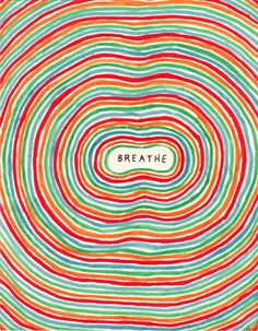 the cover art for breathe, which features multicolored lines and an inscription that reads breathe