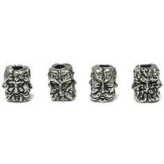 Schmuckatelli Pewter Green Man Bead. One bead with a different face on each of its four sides. Made in the U.S.A. (1 Pack). Beads or Charms add style along with creative personalization to beaded bracelets, necklaces or any paracord project. These ornaments come in all kinds of shapes, colors, sizes and materials. There are many with insignias (Police, Fire Fighter, etc.), Birthstone colors, Christian symbols and Skulls along with Glass and Crystal Jewels. Please note price shown is for a single Vintage Silver Beads For Gifts, Adjustable Nickel-free Silver Beads, Silver Jewelry With Bead Caps For Crafting, Metal Silver Beads For Jewelry Making, Silver Metal Beads For Jewelry Making, Metal Silver Beads For Gifts, Handmade Silver Beads For Crafting, Artistic Silver Jewelry With Round Beads, Pewter Green