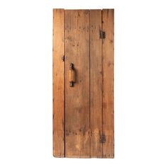 an old wooden door on a white background