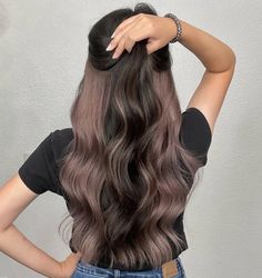 Soft Ashy Chocolate Peekaboo Balayage Peekaboo Balayage, Brown Hair Underneath, Blonde Peekaboo Highlights, Underdye Hair, Natural Dark Hair, Peekaboo Highlights, Highlights Ideas