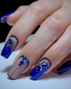 Navy Blue Wedding Nails Design Ideas For 2023 Navy Blue Wedding Nails, Navy Blue Nail Designs, Fall Wedding Nails, Navy Blue Nails, Nails Blue, Blue Nail Designs, Wedding Nails For Bride, White Nail Designs