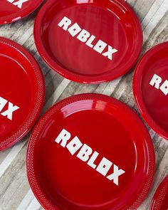 red plates with the word roblex on them