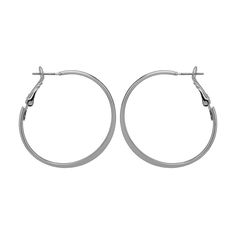 Add the perfect finishing touch to any outfit with these Emberly Delicate Flattened Hoop Earrings. Click on this JEWELRY & WATCHES GUIDE to learn about fit, styles, materials and more! Add the perfect finishing touch to any outfit with these Emberly Delicate Flattened Hoop Earrings. Click on this JEWELRY & WATCHES GUIDE to learn about fit, styles, materials and more! FEATURES Dimensions: 40 mm Metal: steel Plating: silver tone Backings: post Finish: polished Nickel free Not appropriate for child Classic Metal Hoop Earrings, Classic Metal Circle Hoop Earrings, Classic Nickel-free Metal Hoop Earrings, Classic Round Metal Hoop Earrings, Clip-on Round Metal Hoop Earrings, Everyday Clip-on Metal Hoop Earrings, Everyday Metal Clip-on Hoop Earrings, Silver Clip-on Hoop Earrings, Adjustable Classic Hoop Earrings