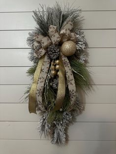 a christmas wreath hanging on the wall