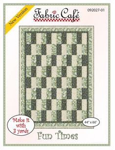 the pattern for fabric cafe's pup times quilt is shown in green and white