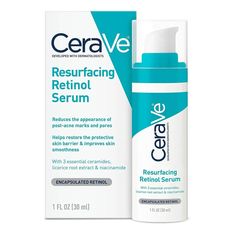 [ ACNE RETINOL SERUM FOR FACE ] With encapsulated retinol, this serum helps skin look smoother and more even-toned. Pore-minimizing serum for face helps refine skin’s texture over time and helps visibly reduce the appearance of post-acne marks. Cerave Retinol Serum, Cerave Retinol, Cerave Skincare, Post Acne Marks, Serum For Face, Beauty Habits, Oil Free Moisturizers