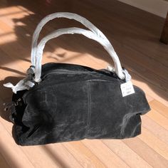 Straps Are Covered! Faux Leather Straps! Black Suede Travel Bag, Black Suede Shoulder Bag For Travel, Black Red, Leather Straps, Satchel, Black And Red, Faux Leather, Super Cute, Bag Lady