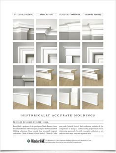 an advertisement for furniture that is white and has many different pictures on the front page