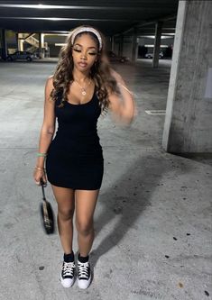 Obsidian Aesthetic, Drip Girl, Hoco Outfits, Body Manifestation, Converse Fits, Black Women Dress, Girls Black Dress, Girls Dress Outfits, Mini Dress Outfits