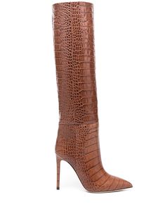 Paris Texas, Boot Bag, Brown Leather Boots, Dark Brown Leather, Designer Boots, Embossed Leather, Platform Sandals, Knee High Boots, Calf Leather