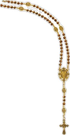 Antique Gold Miraculous Medal Rosary Necklace Brown Crucifix Jewelry Gift, Brown Crucifix Jewelry For Gifts, Gold Rosary Necklace, Saint Teresa Of Avila, Church Furniture, Gold Rosary, Church Candles, Saint Teresa, Religious Symbols