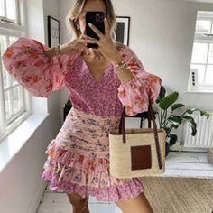 Boho Inspired women's spring summer dress long sleeve V-neck tiered ru – Aiertu