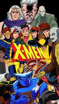 an image of some cartoon characters with the name x - men in front of them