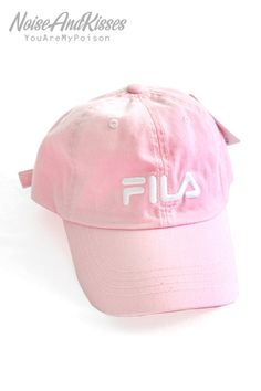 FILA LINEAR LOGO LOW CAP (Pink) - YOUAREMYPOISON Biella Italy, Vision Street Wear, Embroidery Caps, Power To The People, Knit Sweatshirt, Kendall + Kylie, Head Circumference, Logo Embroidery, Embroidery Logo