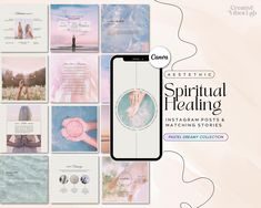 Spiritual Coach Instagram Templates perfect for Energy Healers, Mystic Coaches, and Wellness Coaches, these Instagram Post Templates will elevate your feed and resonate with your spiritual audience. Whether you're a Holistic Coach, a Spiritual Healer, or a Wellness Coach, these designs are crafted to help you share your message and grow your community.🌈 The soft pastel colors used in these templates are intentionally chosen to evoke a sense of calm, healing, and spiritual clarity, helping you connect deeply with your audience while reflecting the peaceful and balanced energy of your practice.🌸  Easy to edit and customizable, you can quickly create professional posts that reflect your brand and spiritual journey. Save time in content creation and make your social media presence unmatched! Spiritual Mood Board, Holistic Coach, Templates Instagram Post, Photo Elements, Coach Instagram, Spiritual Coach, Spiritual Healer, Templates Instagram, Energy Healer