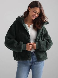 Final Sale ✨ THIS ITEM CAN ONLY BE RETURNED FOR STORE CREDIT Sleeve Length: Long Front Closure: Zipper Number Of Front Pockets: Two Collar: Hood with Adjustable Drawcord Sherpa Hoodie With Double-lined Hood For Fall, Green Hooded Fleece Jacket For Winter, Green Hooded Fleece Jacket For Fall, Green Hooded Jacket With Fleece Lining For Fall, Hooded Sherpa Hoodie For Fall, Sherpa Hoodie For Winter, Casual Sherpa Hooded Jacket With Fleece Lining, Winter Sherpa Hoodie For Cold Weather, Sherpa Hoodie For Fall And Cold Weather