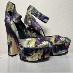 Brand New Floral Heels From Asos. Never Worn. Size 6. Chic Floral Print Heels With Round Toe, Chic Closed Toe Floral Print Heels, Chic Open Heel Floral Print Heels, Chic Floral Print Closed Toe Heels, Floral Print Open Toe Heels For Evening, Chic Floral Print Open Heel Heels, Floral Print Heels With Ankle Strap For Party, Floral Print Ankle Strap Heels For Party, Formal High Heels With Floral Print