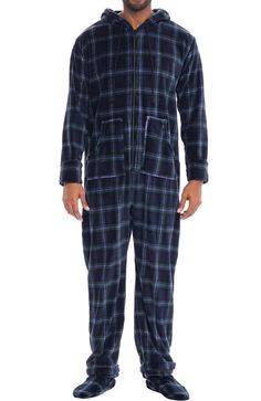 Blue and Green Tartan Plaid Winter Pjs, Bedtime Outfit, Adult Onesie Pajamas, Footed Pajamas, Adult Pajamas, Until Dawn, Onesie Pajamas, Fleece Pajamas, One Piece Pajamas