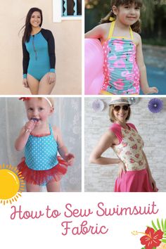 Sewing swimsuit fabric isn't much different than other knit. Here, I've compiled all the tips and tricks to help you learn how to sew swimsuit fabric. Swimsuit Patterns, Swimwear Sewing Patterns, Reversible Swimsuit, Swimsuit Pattern Sewing, Sewing Swimwear, Suit Sewing Patterns, Summer Sewing, Swimsuit Fabric, Sewing Patterns Girls