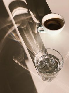 a cup of coffee sitting on top of a table