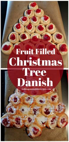 fruit filled christmas tree danish pastries with text overlay