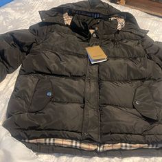 Burberry Jacket Xxl Brand New With Tags. Burberry Jacket, Padded Coat, Burberry Men, Walker Boots, Fit N Flare Dress, Logo Color, Rain And Snow Boots, Swim Trunks, Jean Coat