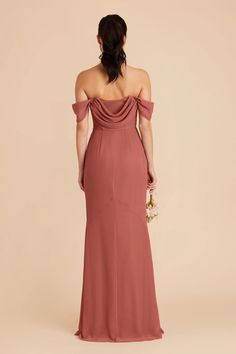 the back of a bridesmaid's dress, showing off her shoulder and shoulders