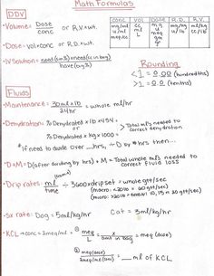 a piece of paper that has some writing on it with numbers and symbols written in red