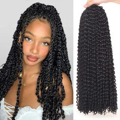 Hairstyles Bohemian, Water Wave Crochet Braids, Water Wave Crochet, Bohemian Locs, Crochet Braids Hair, Wave Crochet, Hair Water, Goddess Braids Hairstyles