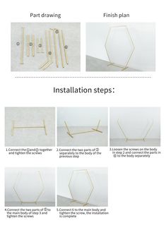 the instructions for how to make a hexagonal frame with wood dows and paint