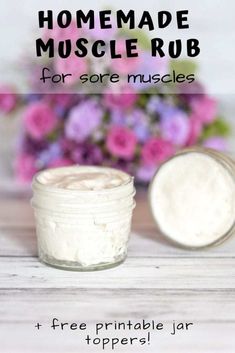 Mason Jar Toppers, Jar Toppers, Magnesium Cream, Muscle Rub, Body Butters Recipe