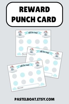 the reward punch card is shown in three different colors