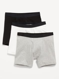 Pack includes 3 pairs of boxer-briefs underwear, in assorted novelty prints and patterns.  Elasticized comfort waistband.  Fly front.  Soft-washed, lightweight jersey for the ultimate soft underwear.  We put 'em through the wringer so you don't have to.  Engineered with innovative Built-In Flex stretch technology.  Equal parts comfort & movement.  Flexin' on 'em.  Sits below waist.  Fitted through hip and thigh.  Men's boxer briefs hit at thigh 6 1/4" inseam.  XXS = 26-27" waist.  XS = 28-30" wa Boxer Brief Men, Fitted Cotton Multi-pack Boxer Briefs, Stretch Cotton Boxer Briefs Multi-pack, Casual Micro-elastic Multi-pack Boxer Briefs, Holiday Gifts For Men, Functional Midweight Boxer Briefs Multi-pack, Compressive Sports Boxer Briefs Multi-pack, Old Navy Men, Novelty Print