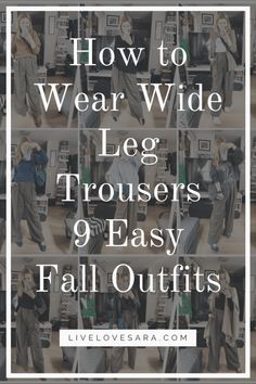 How to Wear Wide Leg Trousers in 9 Easy Fall Outfit Ideas - livelovesara Wide Leg Trousers Outfit Casual, Black Wide Leg Trousers Outfit, Wide Leg Pants Outfit Work, Trouser Pants Outfits, Black Trousers Outfit, Wide Pants Outfit, Wide Leg Trousers Outfit, Styling Wide Leg Pants, Pants Outfit Work