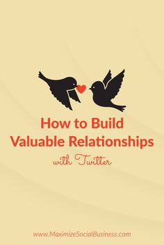 two birds flying next to each other with the words how to build valuable relationss with twitter