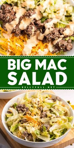 Enjoy a Big Mac Salad for a healthy dinner option! This easy to make salad recipe for dinner is protein packed, low carb, and keto friendly. Try it tonight for a satisfying meal!